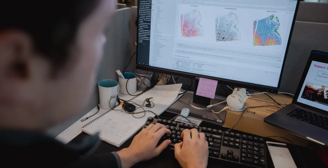 Neural Data Architect at the Brain Resilience Lab, James, works on latest project. 